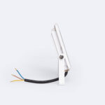 Projecteur LED extérieur blanc avec support réglable et câble d'alimentation trois conducteurs