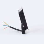 Projecteur LED noir slim, boîtier aluminium avec câble électrique apparent et support de fixation réglable