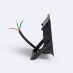 Projecteur LED extérieur noir rectangulaire avec câble d'alimentation apparent et support réglable en métal