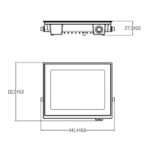 Projecteur LED extérieur rectangulaire, dessin technique avec cotes 141.4×111.5×27.3 mm