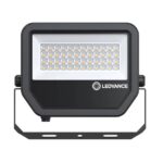 Projecteur LED noir rectangulaire avec matrice de LED visible et support de fixation, logo LEDVANCE