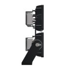 Projecteur LED extérieur noir à deux modules rectangulaires avec support inclinable