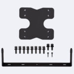 Kit de fixation noir en métal, plaque cruciforme, barre de support et vis de montage