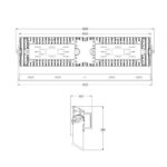 Projecteur LED extérieur rectangulaire double module avec support orientable et indications de dimensions