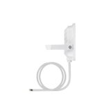 Projecteur LED compact blanc rectangulaire avec support orientable et câble