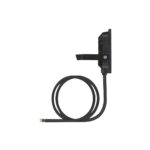 Projecteur LED compact noir avec support de fixation et câble d'alimentation enroulé