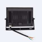 Projecteur LED noir, boîtier métal, support réglable et câble à fils dénudés