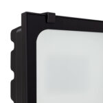 Projecteur LED extérieur rectangulaire noir, cadre métal et diffuseur opalin
