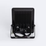Projecteur LED extérieur noir, dos avec dissipateur, support réglable et câble d'alimentation