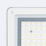 Projecteur LED extérieur blanc rectangulaire à matrice LED visible, boîtier plat