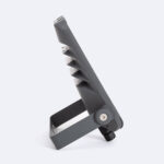 Projecteur LED extérieur gris anthracite, corps métallique fin avec ailettes de refroidissement et support orientable