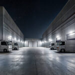 Projecteur LED blanc mural, éclairage extérieur pour façade d'entrepôt, lumière large et uniforme