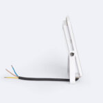 Projecteur LED blanc slim, boîtier métallique, support orientable et câble avec trois conducteurs