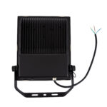 Projecteur LED extérieur noir, boîtier métal, support orientable et câble avec 3 conducteurs dénudés