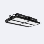 Projecteur LED extérieur rectangulaire noir à modules multiples, fixation horizontale, dissipateur ventilé pour éclairage haute puissance