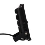 Projecteur LED extérieur noir rectangulaire avec support réglable et câble d'alimentation