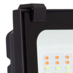 Projecteur LED rectangulaire noir avec panneau de LED visible et fixation murale