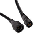 Connecteur étanche 2 broches câble noir embouts mâle et femelle à verrouillage fileté