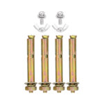 Chevilles à expansion métalliques lot de 4 avec écrous et rondelles