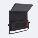 Projecteur solaire noir avec panneau solaire articulé et support orientable