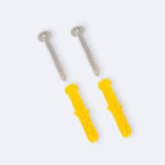 Vis et chevilles d'ancrage acier et plastique jaune pour fixation murale