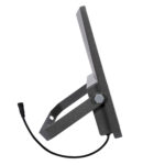 Projecteur solaire LED gris avec panneau plat, support réglable en métal et câble de connexion