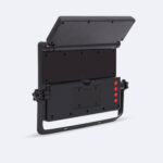 Projecteur solaire LED noir rectangulaire avec panneau solaire orientable et support de fixation