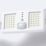 Projecteur solaire LED blanc double panneau avec détecteur de mouvement PIR