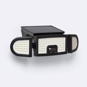 Projecteur Solaire LED IP 7W avec Détecteur de Mouvement PIR et Détecteur Crépusculaire Noir