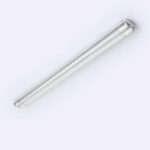 Réglette LED étanche 120 cm deux tubes blancs, boîtier blanc avec diffuseur translucide, fixation plafond mural