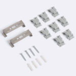 Accessoires de fixation pour réglette LED étanche supports métalliques clips plastiques vis et chevilles