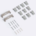 Clips de montage et supports métalliques pour réglettes étanches, vis et chevilles