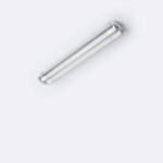 Réglette LED étanche double tube 60 cm, boîtier blanc et diffuseur transparent, montage apparent