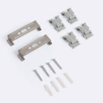 Supports de fixation pour réglettes étanches, clips métalliques, visserie et chevilles plastiques