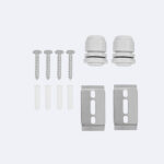 Kit de fixation pour réglette LED avec 2 passe-câbles étanches, 2 supports métalliques, 4 vis et 4 chevilles