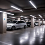 Réglette étanche LED blanche suspendue au plafond pour parking, éclairage linéaire