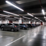 Réglette étanche LED blanche, montage plafond, éclairage linéaire pour parking souterrain