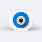 Réglette LED embout étanche blanc avec joint bleu et passage de câble