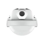 Réglette étanche LED blanche, boîtier plastique et diffuseur demi-sphère, montage en surface