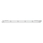 Réglette LED étanche blanche 120 cm avec diffuseur opale et fixations clips pour plafonds ou murs