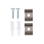 Clips de fixation métalliques avec vis et chevilles en plastique pour montage de réglettes LED étanches