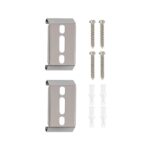 Support de fixation pour réglette LED étanche, clips métal argenté avec 4 vis et 4 chevilles