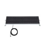 Réglette solaire LED rectangulaire noire, cadre en aluminium, câble de connexion pour installation extérieure