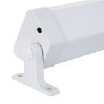 Réglette LED étanche blanche avec support de fixation inclinable