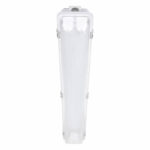 Réglette étanche pour deux tubes 60 cm, boîtier plastique transparent blanc, diffuseur opalin