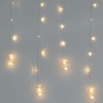 Rideau lumineux à boules suspendues LED, boules transparentes éclairage blanc chaud