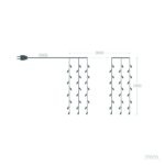 Rideau de guirlande LED noir 3 m avec prise et fils pendants verticaux