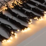 Guirlande LED rideau noire 3m, fils courts avec petites ampoules blanc chaud