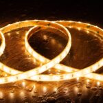 Ruban LED blanc chaud, bande silicone flexible enroulée en spirale