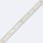 Ruban LED flexible 60 LED/m sur PCB blanc avec gaine silicone transparente